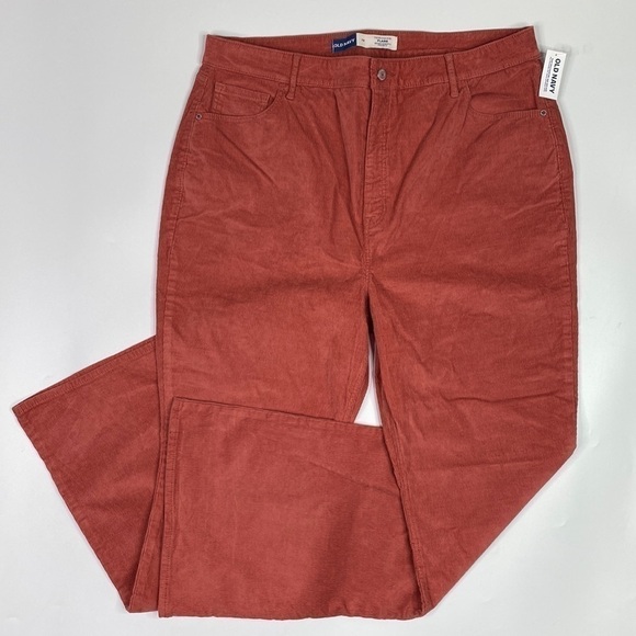 Old Navy Pants - Old Navy Higher High Rise Flare Rust Pink Corduroy Pants Size 18 NWT
